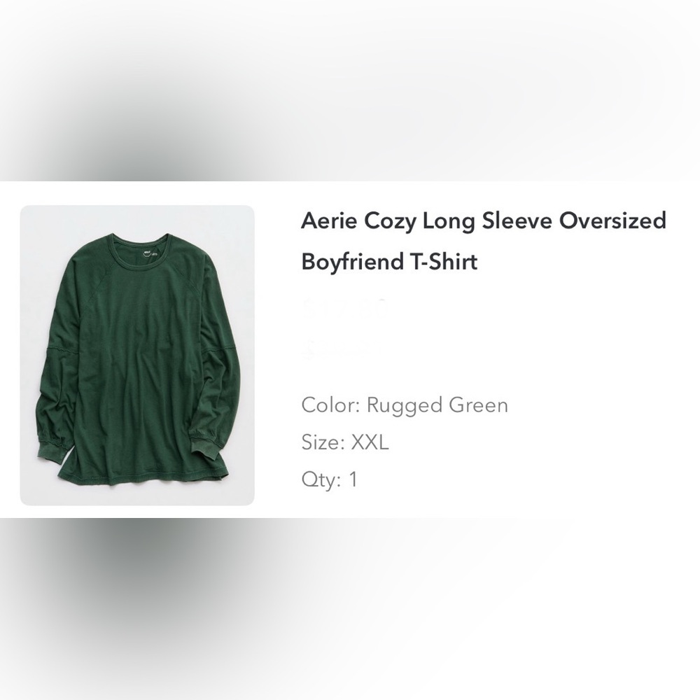 Oversized Green Long Sleeve Top - Picture 3 of 3